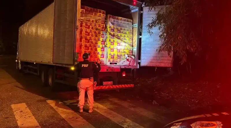 Polícia apreende mais de 100 mil latas de cerveja e 540 caixas de sabão em pó na BR-040