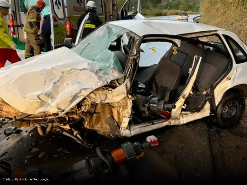 Idoso morre após colisão frontal entre carro e caminhonete na BR-116
